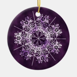 Lila Schneeflocke-Baum-Verzierung Keramik Ornament