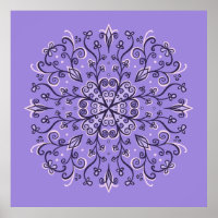 Lila Schneeflocke Mandala - Eleganter Wintergarten