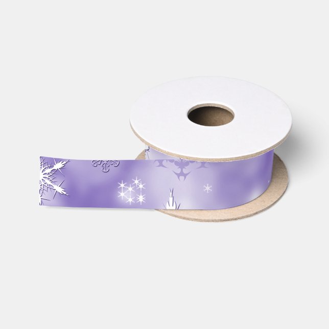 Lila Schneeflocken Satinband (Spule)