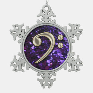 Lila Schneeflocken Zinn-Ornament