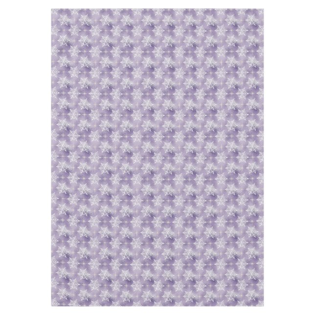 Lila Schneeflockenmuster Holiday tableclout Tischdecke (Vorderseite)