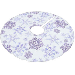 Lila Schneeflockenmuster Polyester Weihnachtsbaumdecke