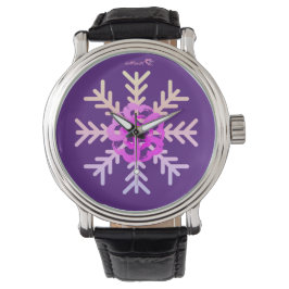Lila Schneeflockenschau Armbanduhr