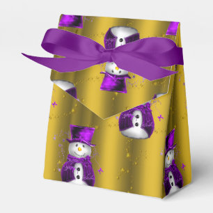 Lila Schneemann zu Weihnachten Geschenkschachtel