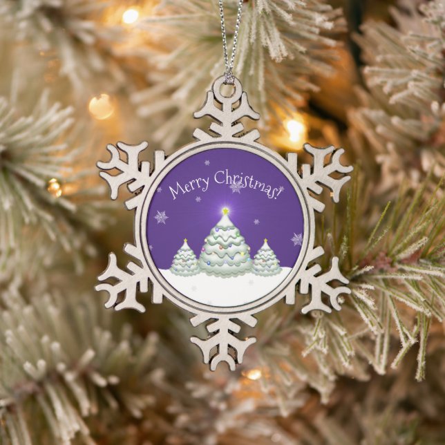 Lila Schneeweihnachtsbaum Snowflake Ornament (Baum)