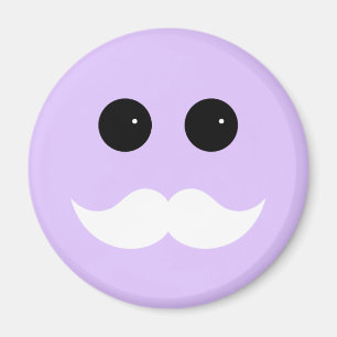 Lila SchnurrbartEmoticon Magnet