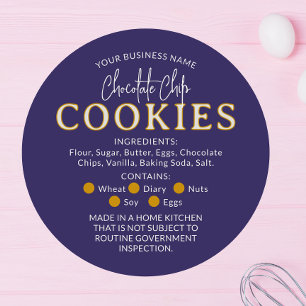 Lila Schokolade Chip Cookies Hütte Runder Aufkleber