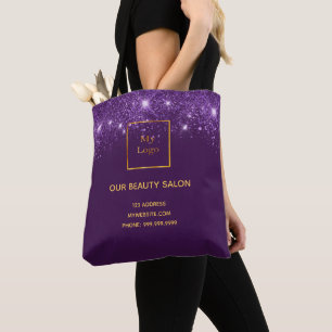 Lila Schönheitssalon für Glitzer aus Silber Tasche