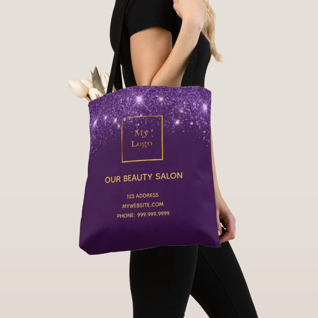 Lila Schönheitssalon für Glitzer aus Silber Tasche (Von Nahem)