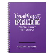Lila School Pride Mascot Name Notebook