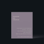 Lila Schriftart für Schreibmaschinenheiraten<br><div class="desc">Budget Minimalistisch dunkle Lila Schreibmaschine Typografie Hochzeitseinladung mit UAWG Website Details.</div>