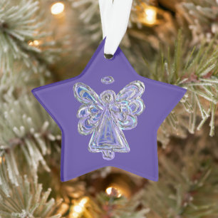 Lila Schutzengel-Weihnachtsanhänger-Ornament Ornament
