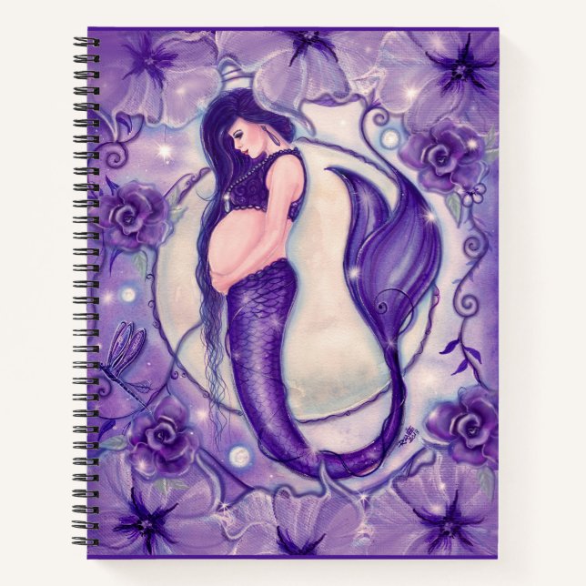 Lila Schwangerschaft mermaid Gedächtnisbuch von Re Notizbuch (Vorderseite)