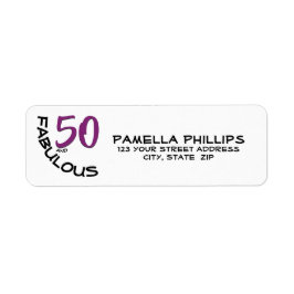 Lila & schwarz "50 and Fabulous" Rücksendeadresse