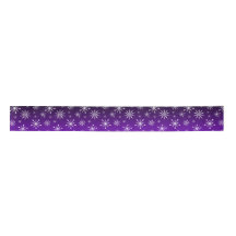 Lila/schwarz-glänzend Snowflake Satin Ribbon