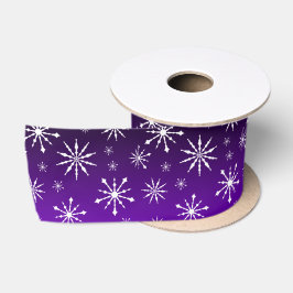 Lila/schwarz-glänzend Snowflake Satin Ribbon Satinband