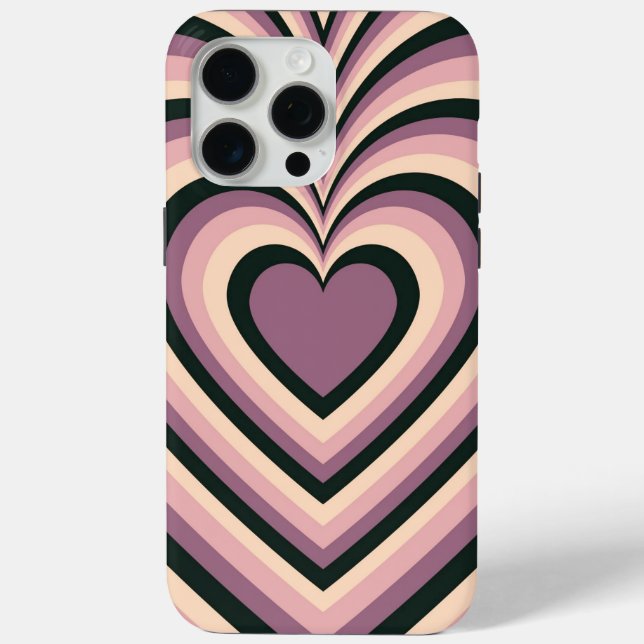 Lila Schwarz Hypnotic Herz Liebe Muster Case-Mate iPhone Hülle (Rückseite)