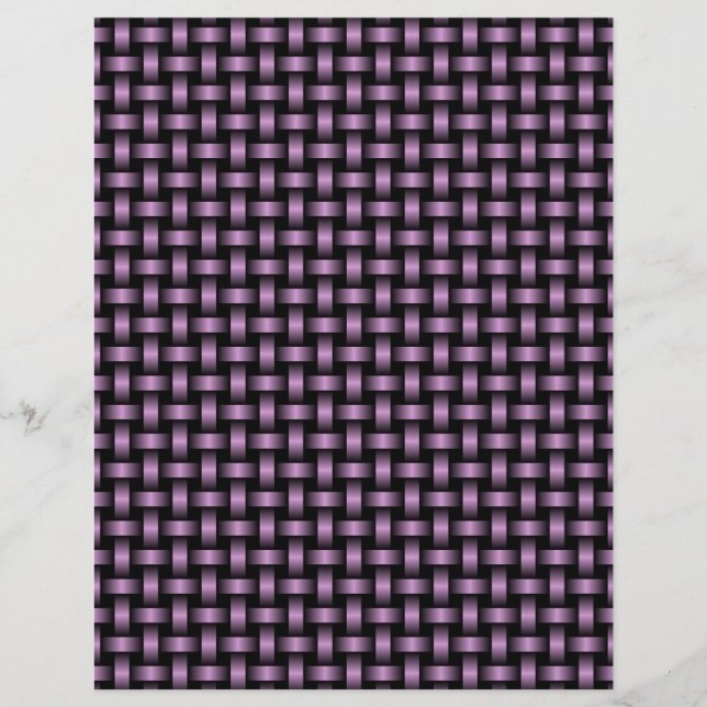 Lila Schwarz-Weave-Muster Briefbogen (Vorderseite)