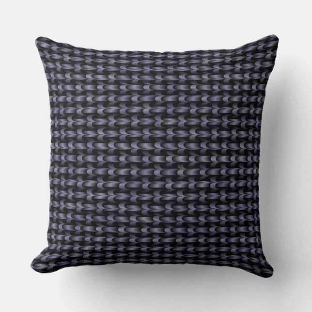 Lila Schwarz-Weave-Muster Kissen (Vorderseite)