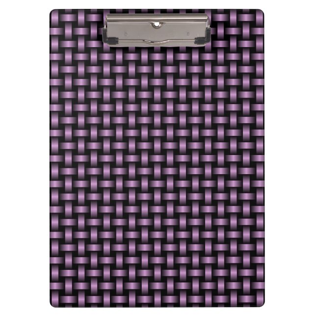 Lila Schwarz-Weave-Muster Klemmbrett (Vorderseite)