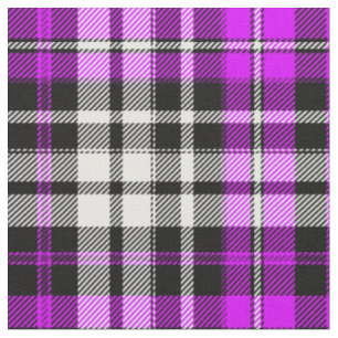 Lila Schwarz Weiß Kariert Tartan Muster Design Stoff