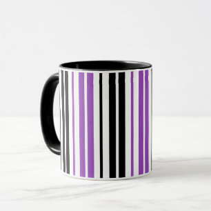 Lila Schwarz Weiß Streifen Muster Design  Tasse