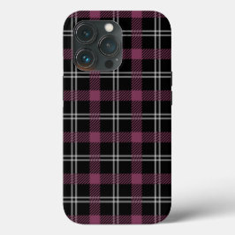Lila Schwarz-weiße Karierte Dekoration Hintergrund Case-Mate iPhone Hülle
