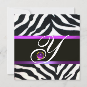 LILA SCHWARZ-WEISSES ZEBRA FUR MONOGRAM, Amethyste Einladung