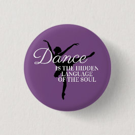 Lila schwarze Ballerina Tanz Zitat Button