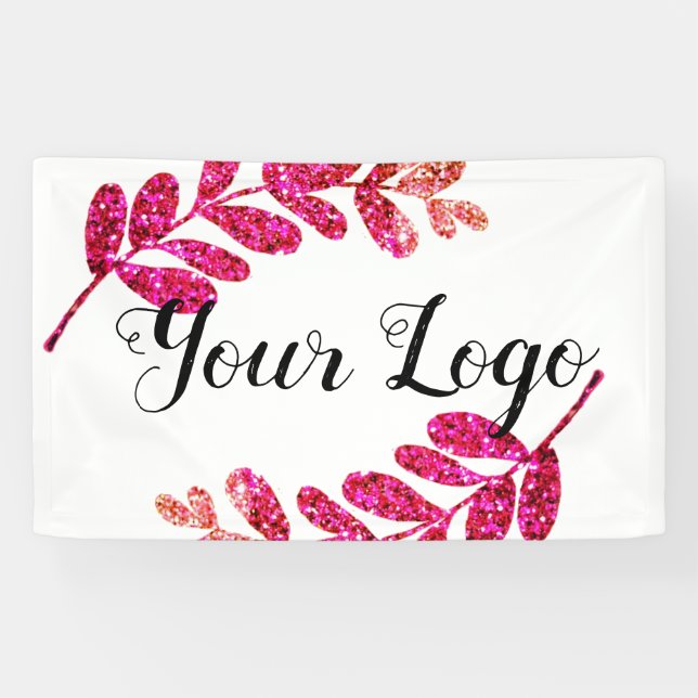 lila  schwarze Blätter mit Logo Banner (Horizontal)