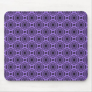 Lila Schwarze Blume Nahtloses Muster Mousepad
