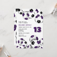 lila schwarze Fußballbälle Jungs Geburtstag
