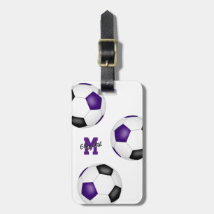 lila schwarze Fußballtasche Personalausweis Mädche Gepäckanhänger