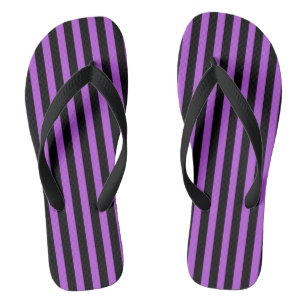 Lila-schwarze gestreifte Flip-Flops Flip Flops