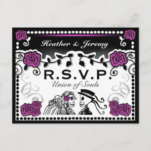 Lila Schwarze Gewerkschaft von Soulen, die RSVP Po Einladungspostkarte