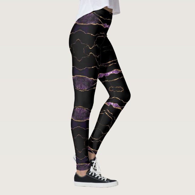 Lila Schwarze Leggings (Rechts)