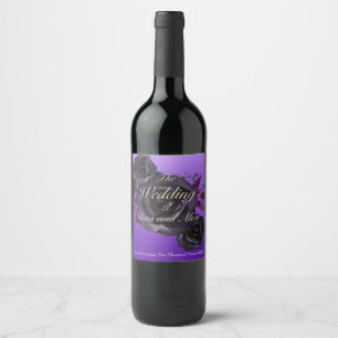 Lila Schwarze Rose Elegante Goth-Anpassung Wein Et Weinetikett