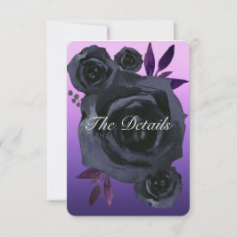 Lila Schwarze Rose Goth Wedding Details Einladung