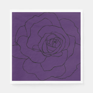 Lila schwarze Rose Serviette