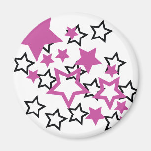 lila schwarze Sterne Magnet