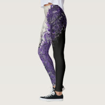 lila, schwarze und weiße Leggings