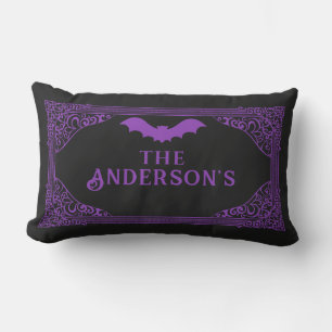 Lila schwarze Vampirfledermaus-Name Gothic  Lendenkissen