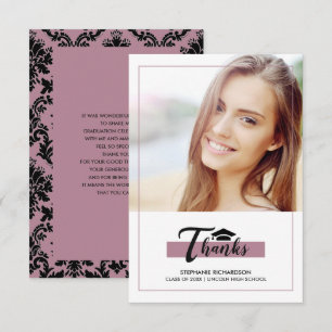 Lila Schwarzer Abschluss Vielen Dank, dass Sie Fot Einladung