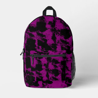 Lila Schwarzer Grunge Bedruckter Rucksack