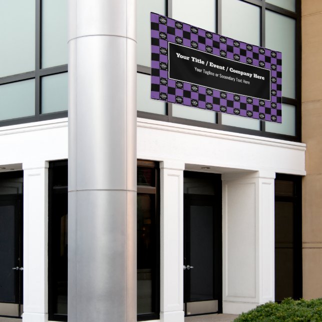 Lila Schwarzer Karo - Corporate Event / Messe Banner (Äußeres Gebäude)