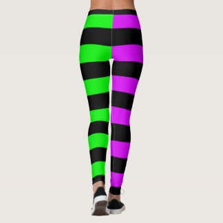 Lila Schwarzer Streifen Halloween-Leggings Leggings