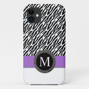 Lila, schwarzer Zebra Stripes iPhone 5 Kasten title_seo2