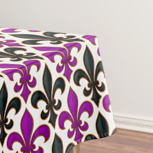 Lila-schwarzes Barock-Lilienmuster-Design Tischdecke