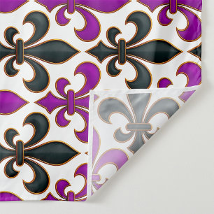 Lila-schwarzes Barock-Lilienmuster-Design Wandteppich