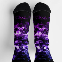 Lila Schwarzes Dreieck Geometrisch rauchig Abstrak Socken